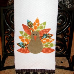 Appliqued Turkey Towel uncommon 2010