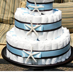 Beach-themed-baby-shower-diaper-cake