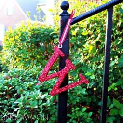 Glittered Initial ornaments