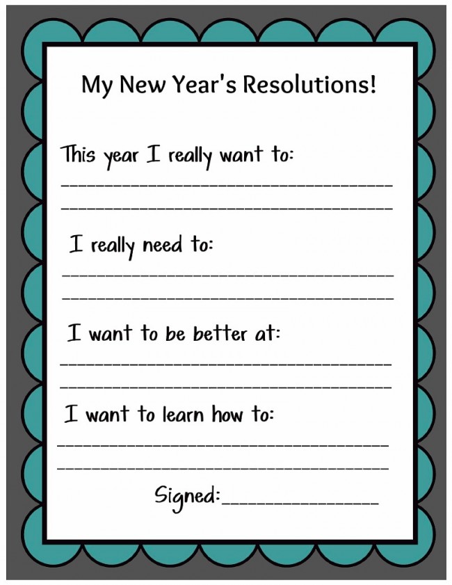 Kid Friendly New Year s Resolution Printable Kid Friendly New Year s Resolution Printable