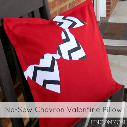 No Sew Chevron Valentine Pillow