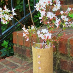 Burlap Covered Vase Mothers day (1)