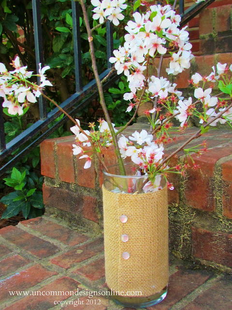 Burlap Covered Vase Mothers day (1)