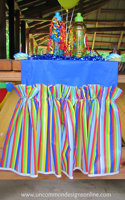 Ruffled Table Runner from Plastic Tablecloths