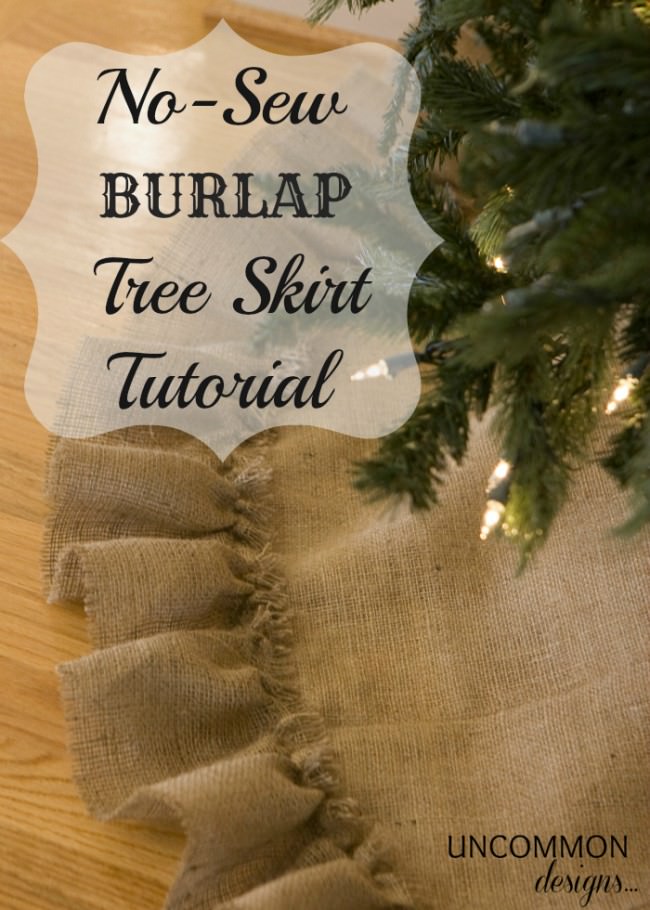 A stunning No Sew Burlap Tree Skirt Tutorial. It starts with a ready made item that makes it so easy to create. A stunning No Sew Burlap Tree Skirt Tutorial. It starts with a ready made item that makes it so easy to create.