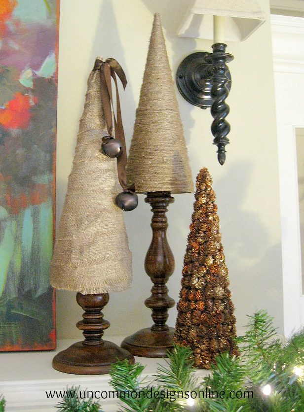 Burlap and Twine Trees Burlap and twine trees