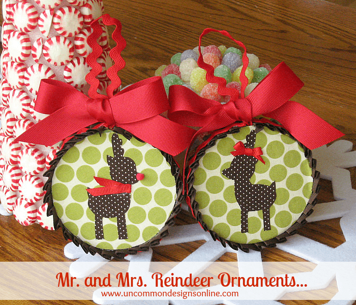 Mr. and Mrs. Reindeer Ornaments Handmade Christmas Ornaments