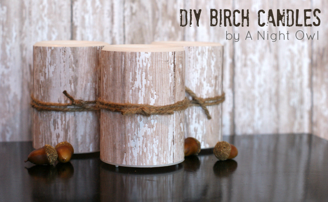 DIY Birch Candles Uncommonly Yours link party