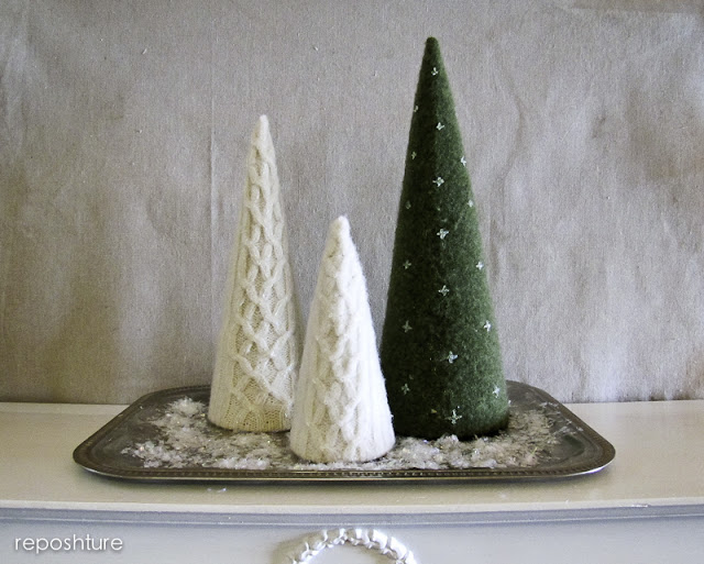 Felted Sweater Trees Uncommonly Yours link party feature