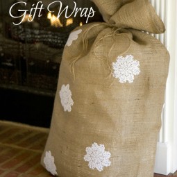 burlap bag gift wrap