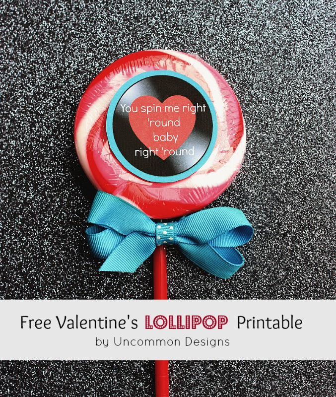 Valentine lollipop printable Valentine lollipop printable