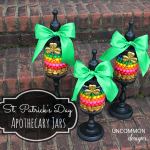 Apothecary jars for St. Patrick's Day