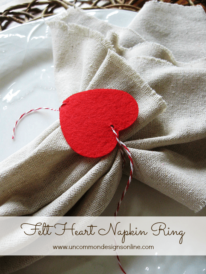 Felt Heart Valentine Napkin Rings ~ For your Valentine's Table!