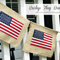 Burlap Flag Banner collage