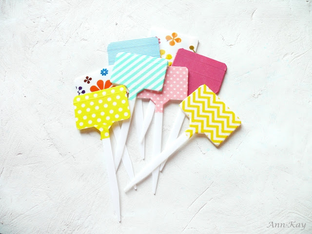 washi tape plant markers