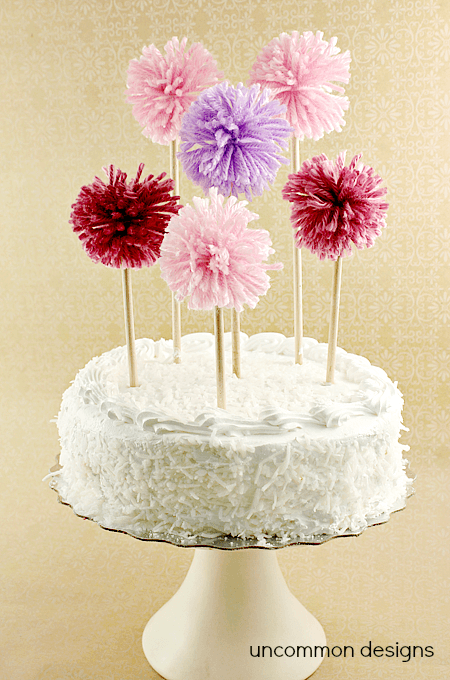 pom pom cake toppers