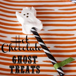 hot chocolate ghost treats