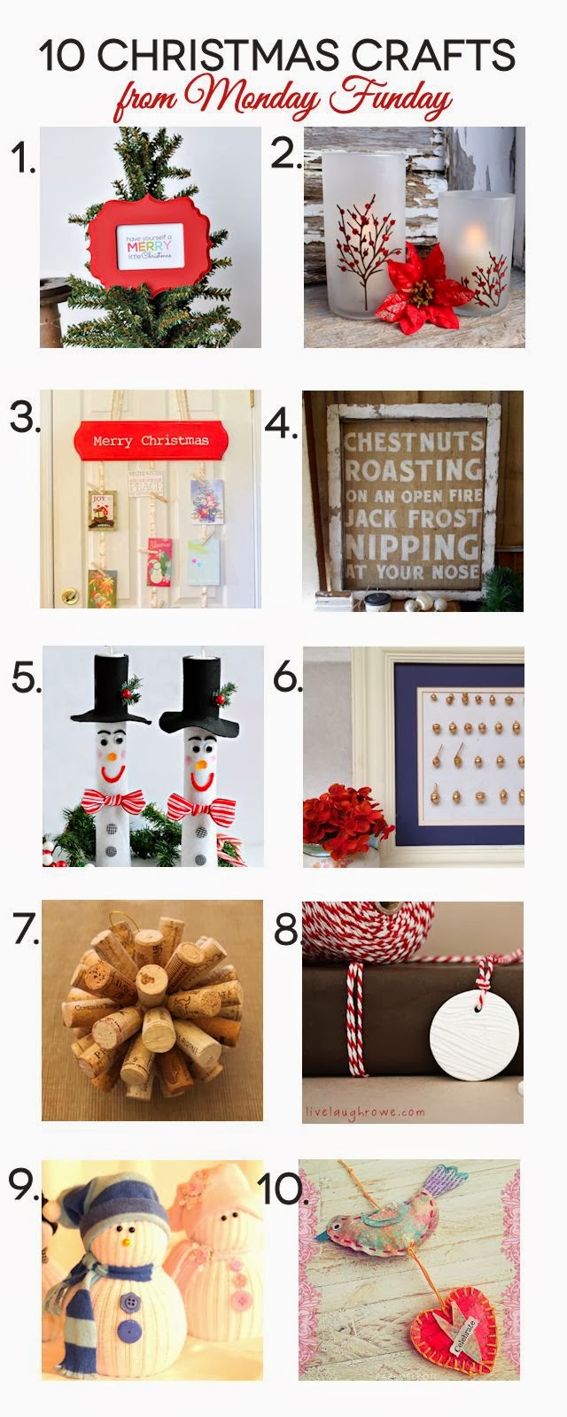 10 Amazing Christmas Crafts from the Monday Funday Link Party. Party starts each Sunday night at 7pm EST. All links are on 6 blogs! via www.uncommondesignsonline.com 10 Amazing Christmas Crafts from the Monday Funday Link Party. Party starts each Sunday night at 7pm EST. All links are on 6 blogs! via www.uncommondesignsonline.com