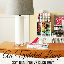 Updating a lamp with chalky finish paint