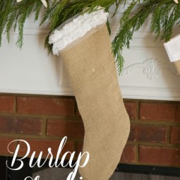 diy burlap christmas stockings