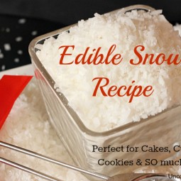 Recipe to make edible snow for your holiday baking! This works great on cookies, cakes, cupcakes & so much more! #Baking #Christmas via www.uncommondesigns.com