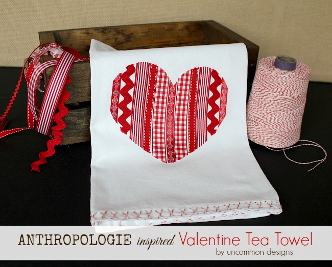Anthropologie Inspired Valentine Tea Towel - Uncommon Designs