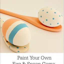 Easter Games... Paint Your Own Egg and Spoon Game Using DecoArt's Chalky Finish Paint www.uncommondesignsonline.com
