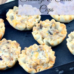 Sausage and Cheese Cups Recipe: A super easy appetizer... great for a crowd! www.uncommondesignsonline.com #Sausage #Appetizer