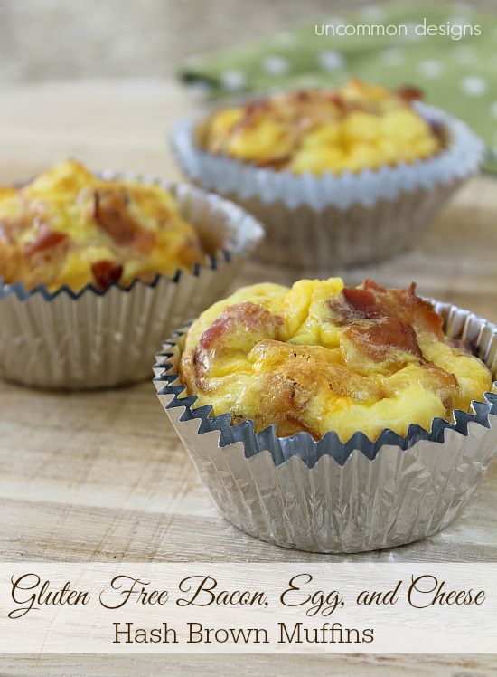 Easter Brunch Gluten Free Bacon, Egg, and Cheese Hash Brown Muffins