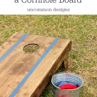 How to Customize a Cornhole Board #FrogTape #ad www.uncommondesignsonline.com