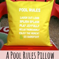 Make a fun Pool Rules Pillow for Summer! Dukes and Duchesses via www.uncommondesignsonline.com
