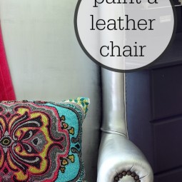 How to paint a leather chair with a few bottles of craft paint. This metallic silver chair was a cinch to do! Uncommon Designs