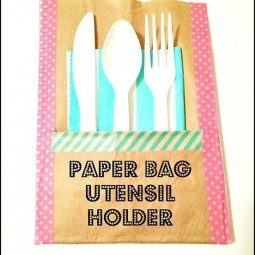 Make these simple and adorable paper bag utensil holders for your next party! They are not only so adorable, but won't break the bank! Uncommon Designs