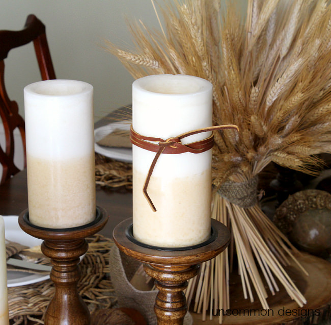 Leather Wrapped Candles