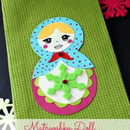 Matryoshka Doll Christmas Kitchen Towel for holiday fun and a great gift idea from Uncommon Designs