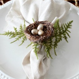Beautiful Easter and Spring Bird's Nest Napkin Rings by Uncommon Designs