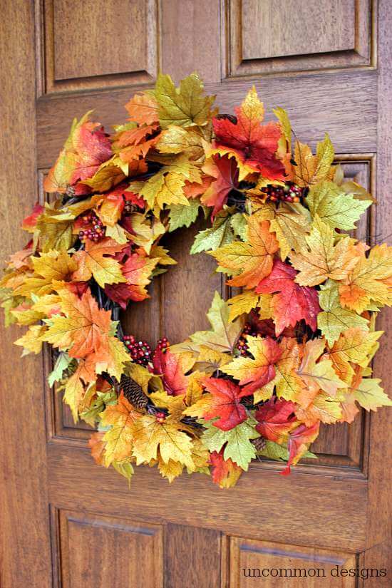 10 Minute Fall Leaf Wreath