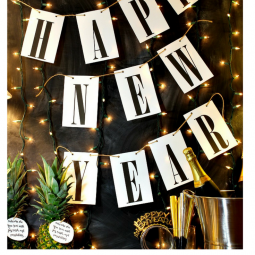 Ring in the new year with this simple Happy New Year free printable banner. It will match any decor and it is so easy to print and hang! See it at http://www.uncommondesignsonline.com #NewYearsEve #Free Printables