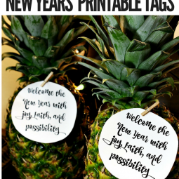 Free Printable New Years Gift Tags. Welcome the new year with this great gift attached to a pineapple! See more at http://www.uncommondesignsonline.com/