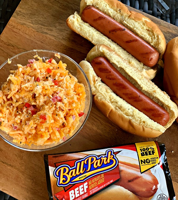 Grilled Pimiento Cheese Hot Dogs