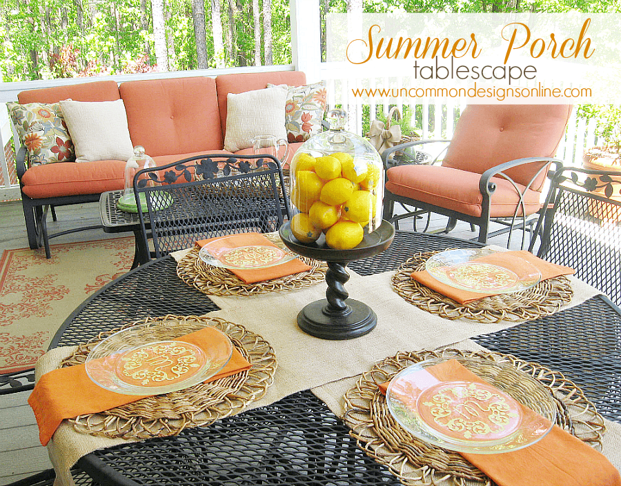 Summer Porch Tablescape And A Link Party Summer Porch Tablescape