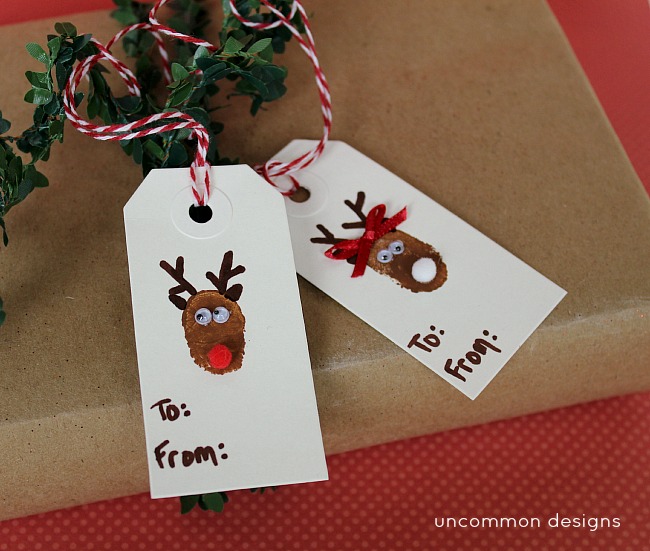 How to make thumbprint Christmas tags 