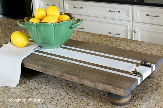 Diy Ticking Stripe Wooden Server Tray Americana Decor Chalky Finish Make Your Own Diy Striped Serving Tray With Only A Handful Of Items From The Hardware