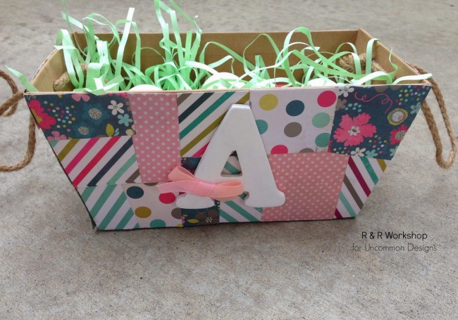Make a Quilted Easter Basket with Scrapbook Paper! So fun for the holidays! via www.uncommondesignsonline.com #Easter #EasterBasket