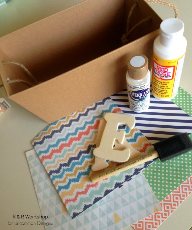Make a Quilted Easter Basket with Scrapbook Paper! So fun for the holidays! via www.uncommondesignsonline.com #Easter #EasterBasket