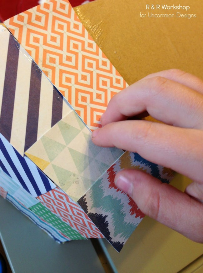 Make a Quilted Easter Basket with Scrapbook Paper! So fun for the holidays! via www.uncommondesignsonline.com #Easter #EasterBasket