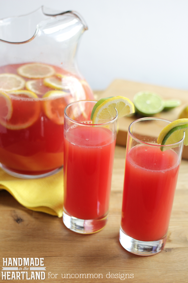 Cool off with this Watermelon Lemon-Limeade.  Summer's most adored fruits are the star of this delicious drink recipe and you are going to love it!  