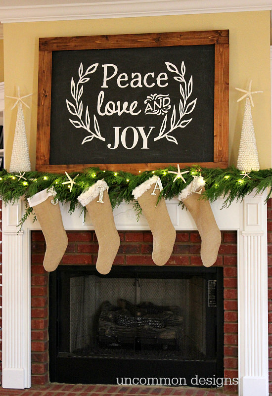 Make a Faux Chalkboard for Christmas. No art skills required! by Uncommon Designs 